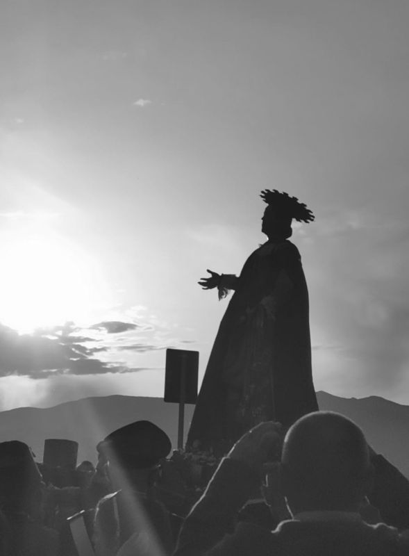 foto che ritrae uno dei momenti del pellegrinaggio del simulacro di Sant'Efisio